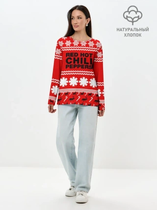 Лонгслив женский. Хлопок / Праздничный RHCP