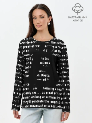 Лонгслив женский. Хлопок / BITCOIN