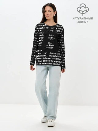 Лонгслив женский. Хлопок / BITCOIN