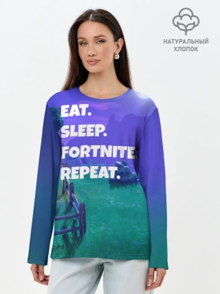 Лонгслив женский. Хлопок / Fortnite Repeat