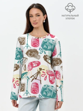 Лонгслив женский. Хлопок / Блогер