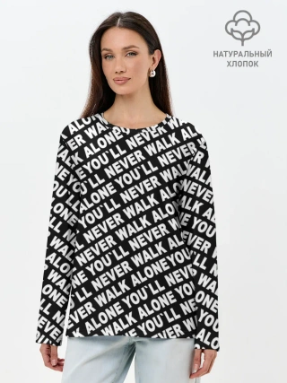 Лонгслив женский. Хлопок / YNWA ЧБ