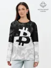 Лонгслив женский. Хлопок / BITCOIN Black Collection