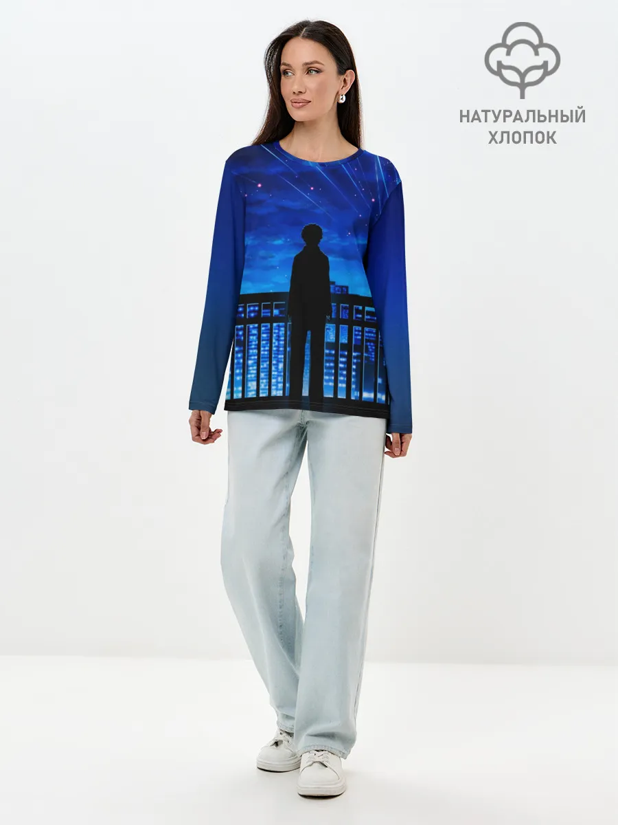 Лонгслив женский. Хлопок / Аниме ночь