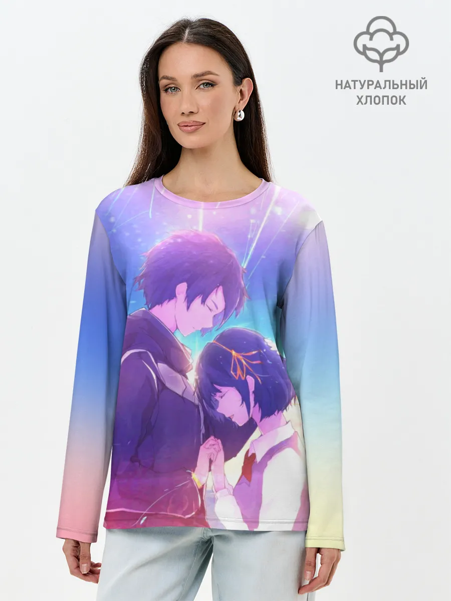 Лонгслив женский. Хлопок / Аниме любовь