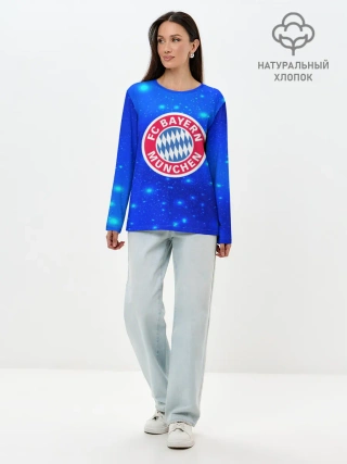 Лонгслив женский. Хлопок / FC Bayern Munchen space 2018
