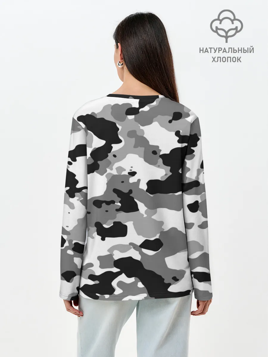 Лонгслив женский. Хлопок / FC Juventus Camouflage