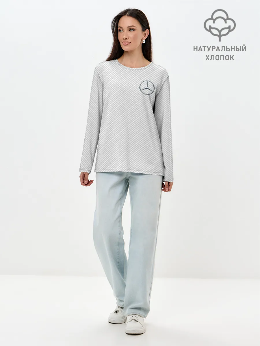Лонгслив женский. Хлопок / MERCEDES BENZ CARBON
