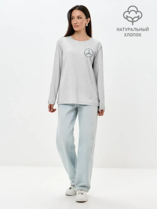 Лонгслив женский. Хлопок / MERCEDES BENZ CARBON