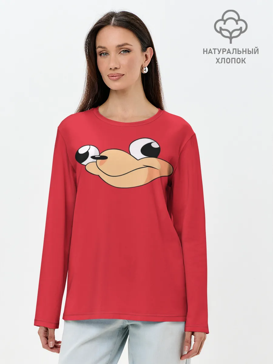 Лонгслив женский. Хлопок / Red