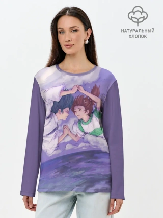 Лонгслив женский. Хлопок / Хаку и Тихиро _2