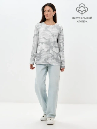 Лонгслив женский. Хлопок / Lite Camouflage Lines