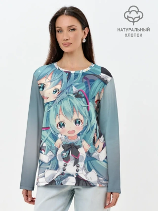 Лонгслив женский. Хлопок / Miku множество