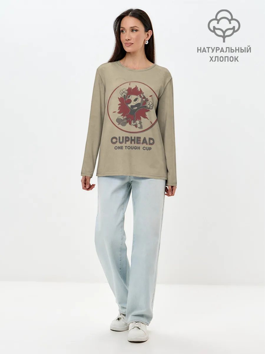 Лонгслив женский. Хлопок / Cuphead