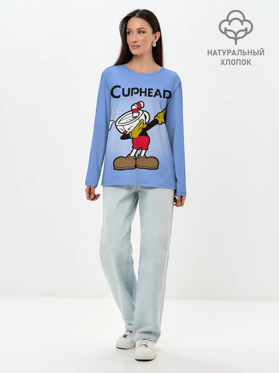 Лонгслив женский. Хлопок / Cuphead