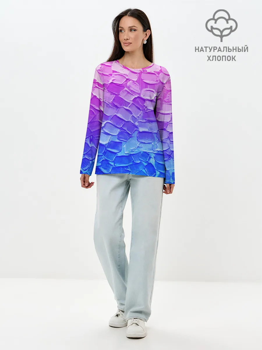 Лонгслив женский. Хлопок / Необычные краски