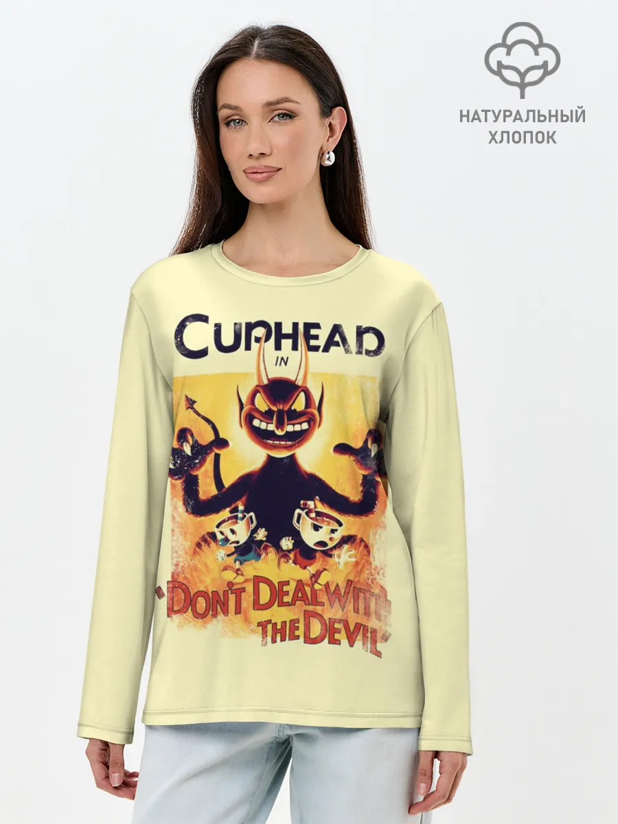Лонгслив женский. Хлопок / Cuphead