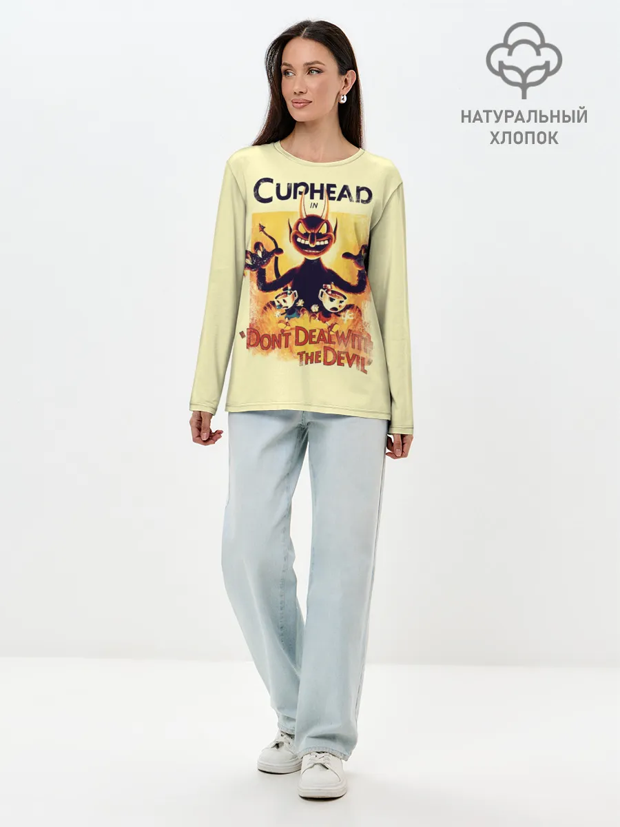 Лонгслив женский. Хлопок / Cuphead