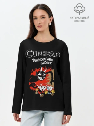 Лонгслив женский. Хлопок / Cuphead