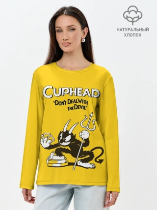 Лонгслив женский. Хлопок / Cuphead