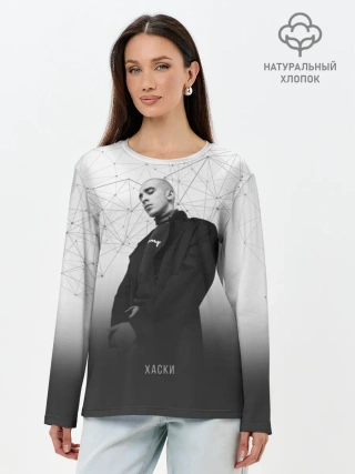 Лонгслив женский. Хлопок / Хаски Geometry