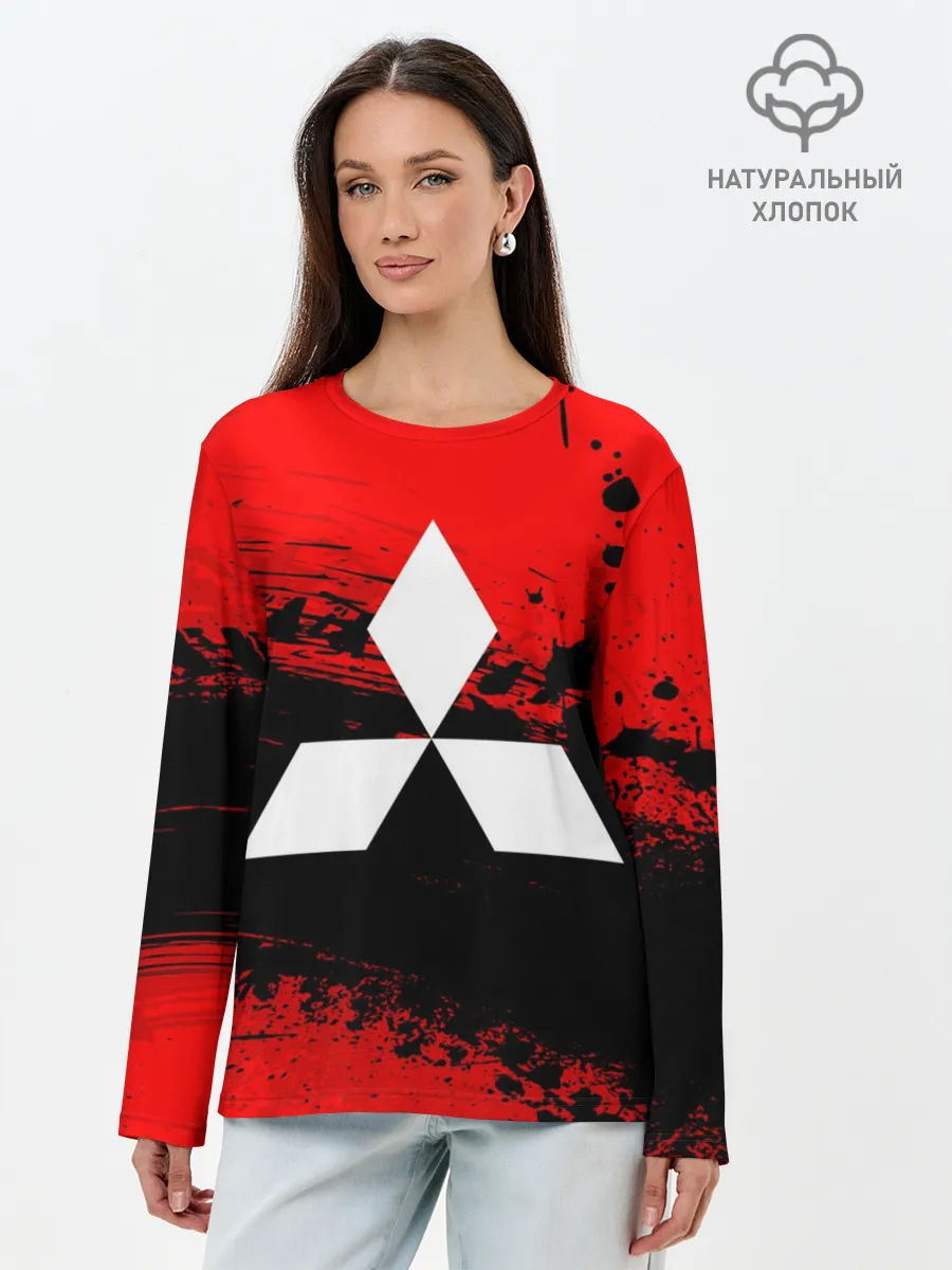 Лонгслив женский. Хлопок / Mitsubishi sport