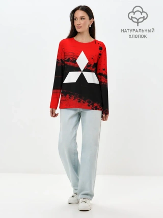 Лонгслив женский. Хлопок / Mitsubishi sport