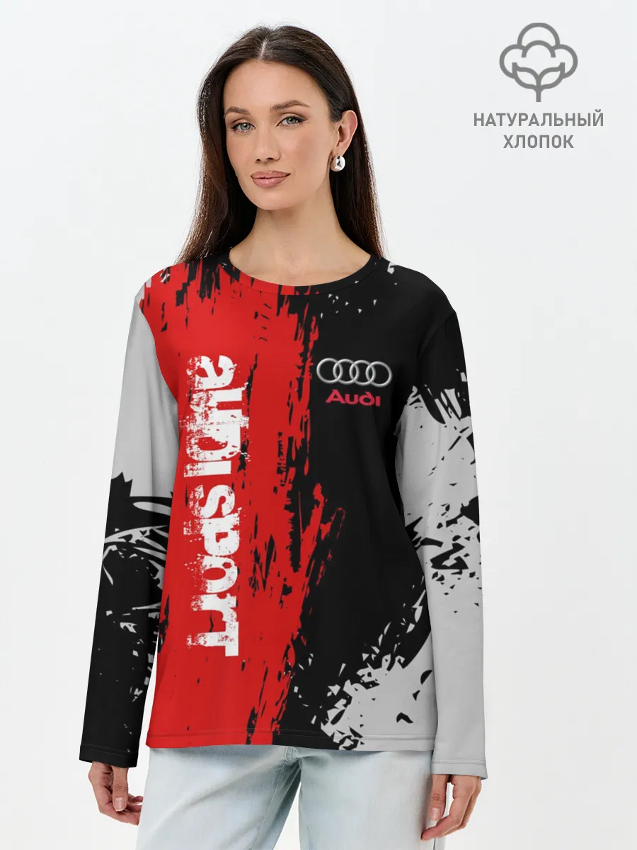 Лонгслив женский. Хлопок / AUDI SPORT / АУДИ СПОРТ
