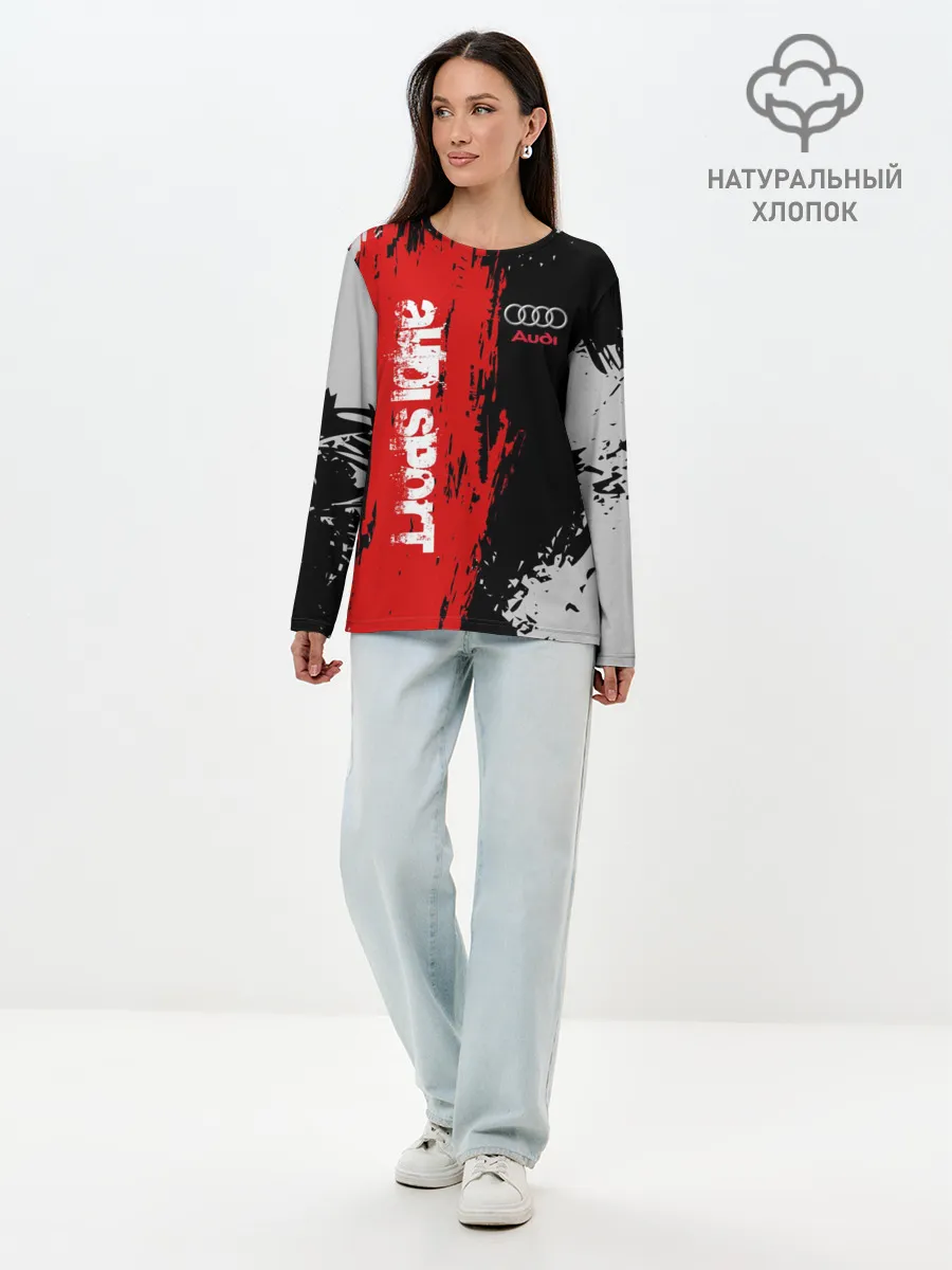 Лонгслив женский. Хлопок / AUDI SPORT / АУДИ СПОРТ