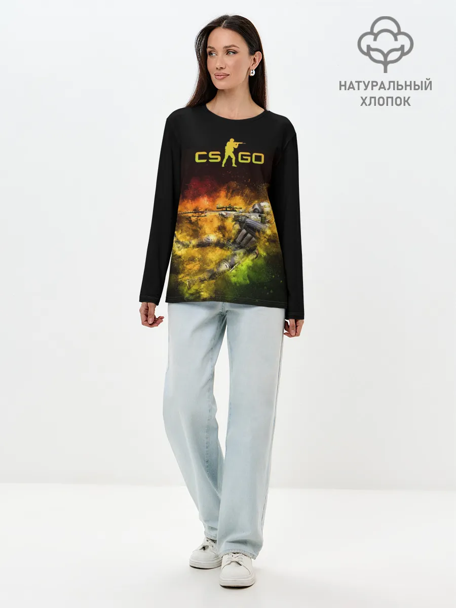 Лонгслив женский. Хлопок / Counter-Strike