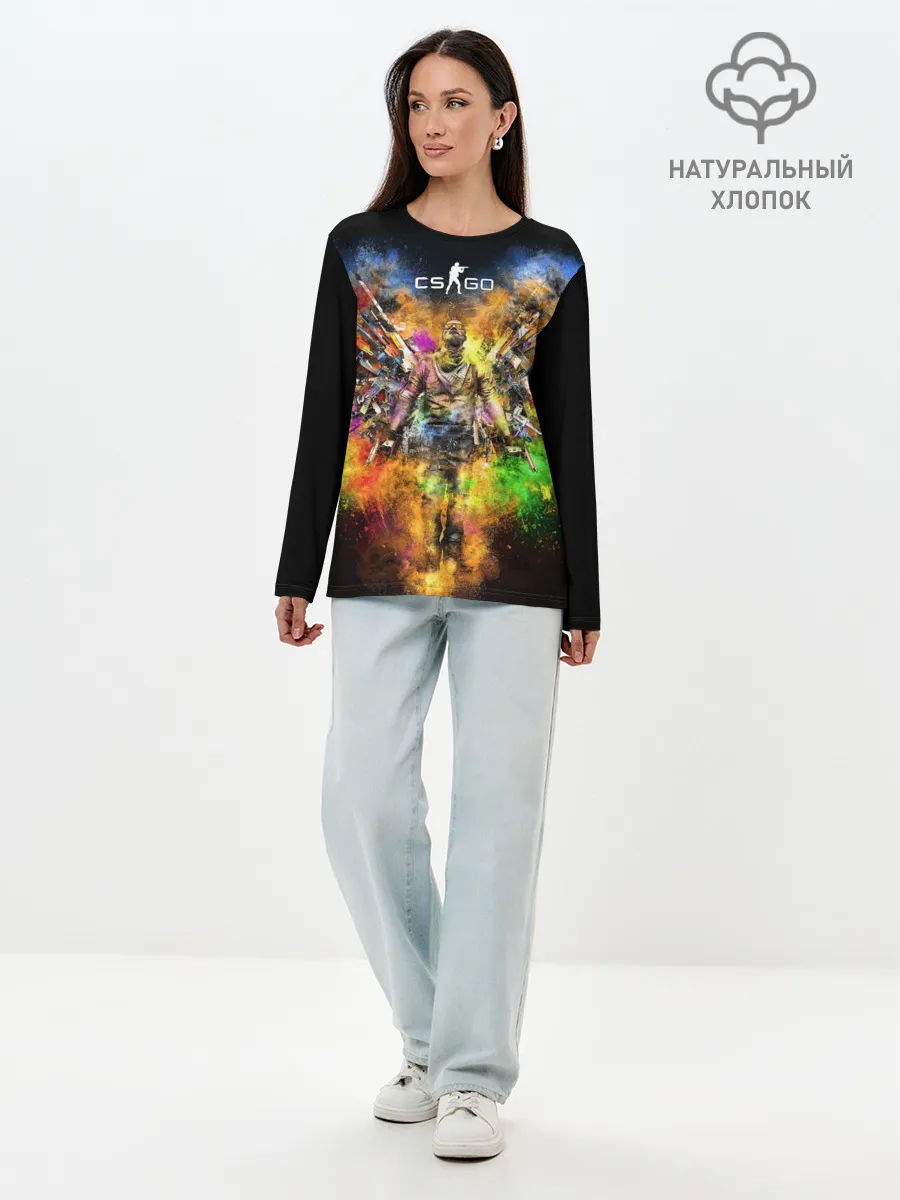 Лонгслив женский. Хлопок / CS GO