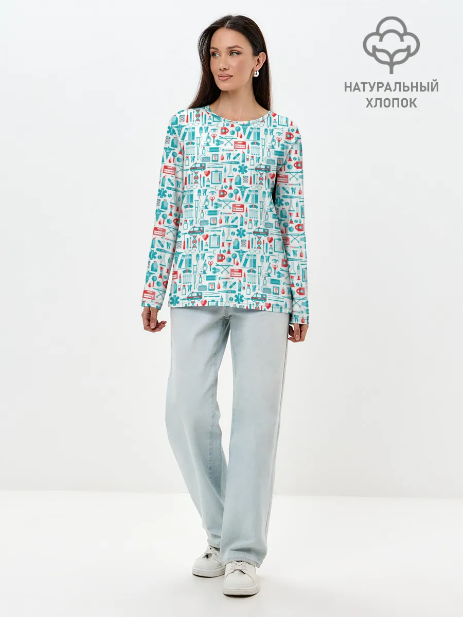 Лонгслив женский. Хлопок / 36,6