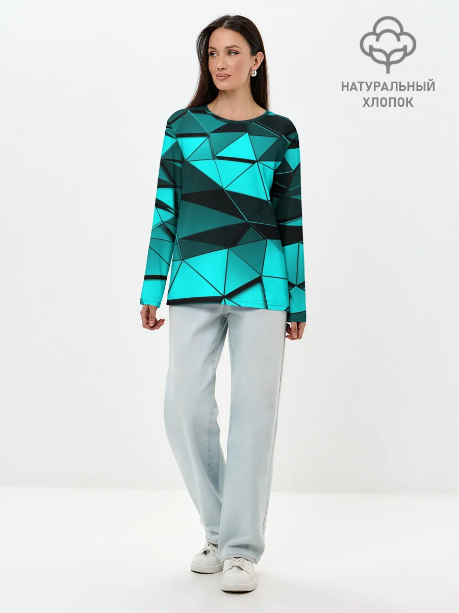 Лонгслив женский. Хлопок / Metalic collection