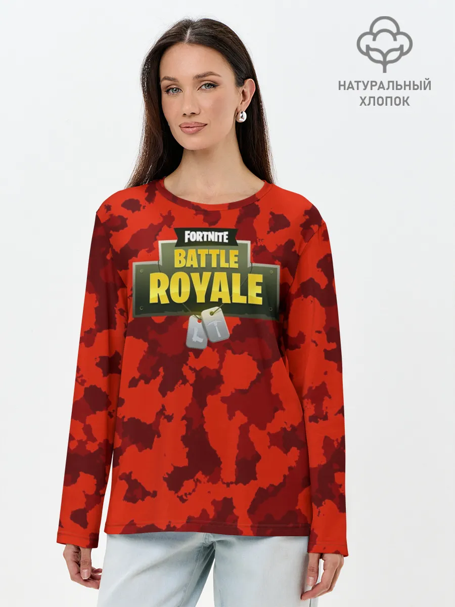 Лонгслив женский. Хлопок / Fortnite Королевская Битва