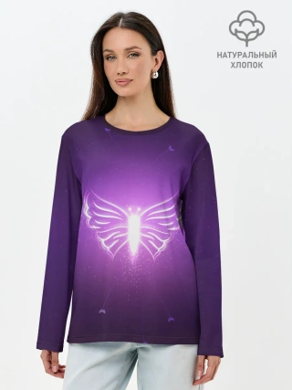 Лонгслив женский. Хлопок / Бабочка