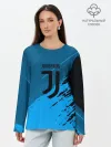 Лонгслив женский. Хлопок / FC Juventus abstract style