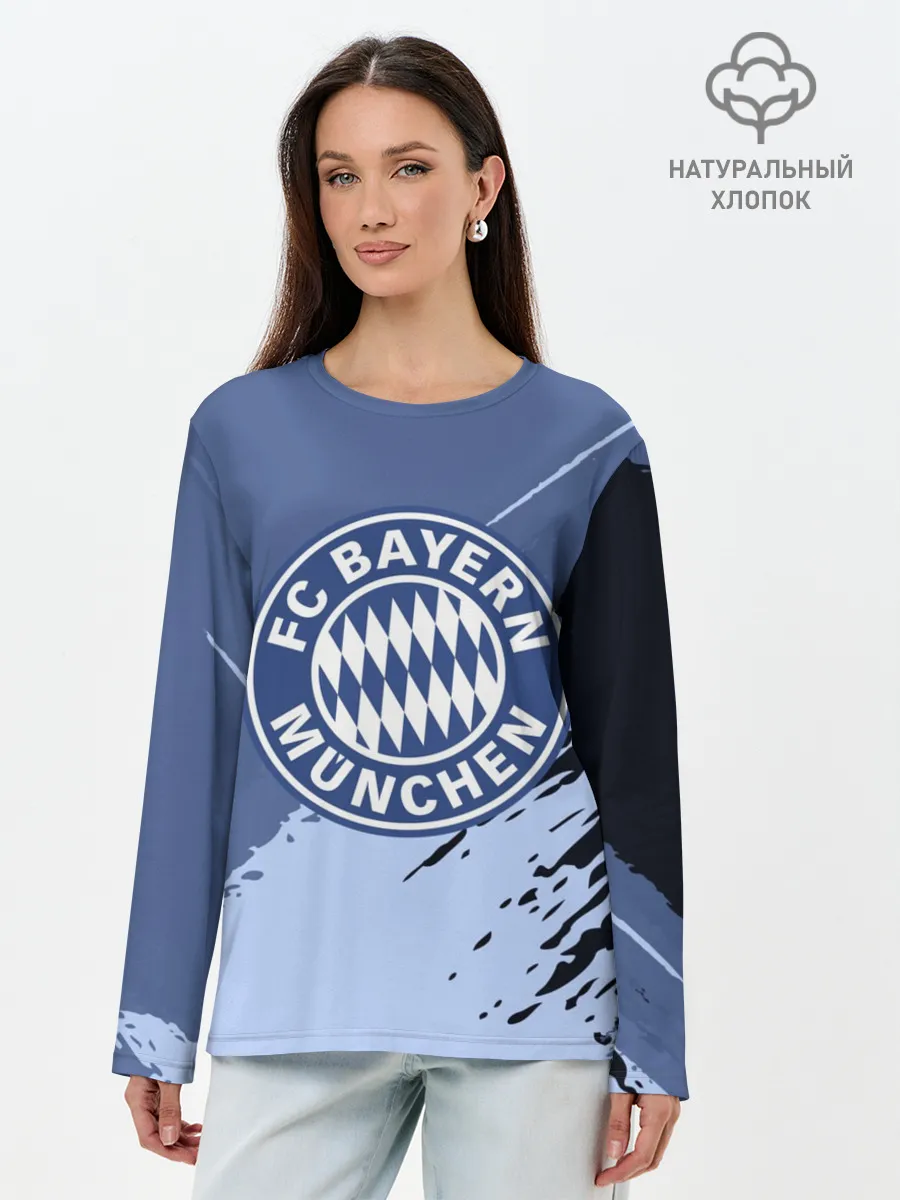 Лонгслив женский. Хлопок / FC Bayern Munchen style