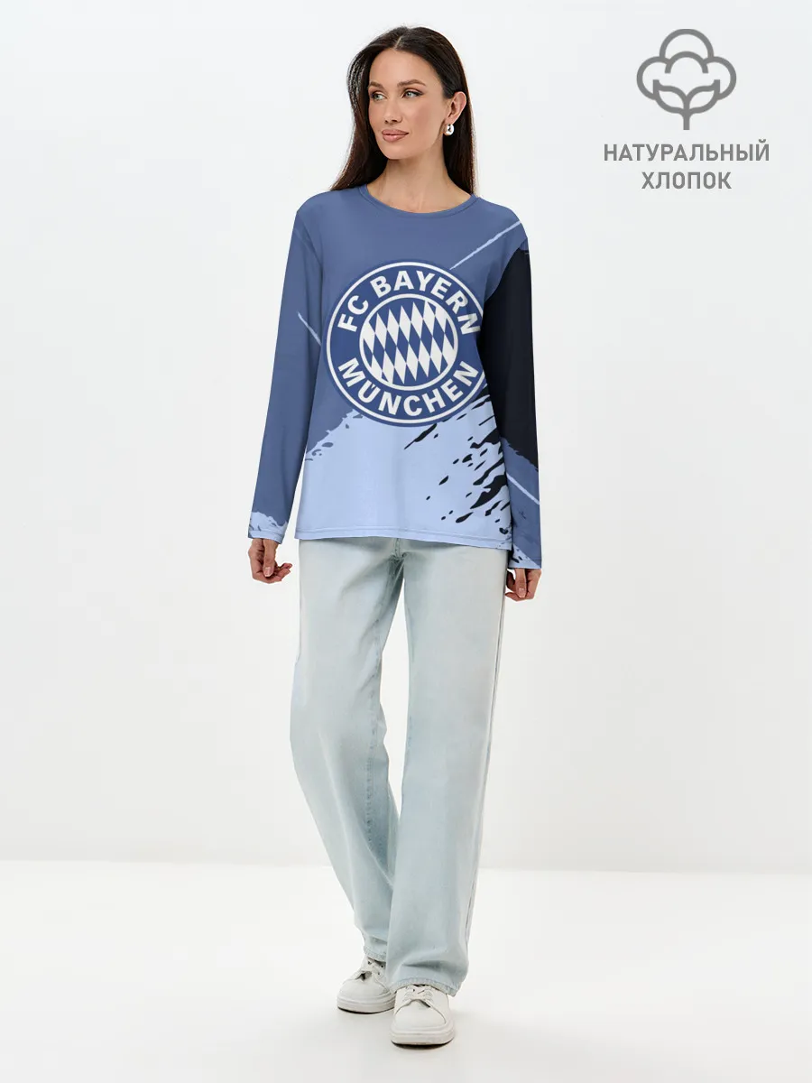 Лонгслив женский. Хлопок / FC Bayern Munchen style