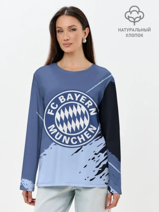 Лонгслив женский. Хлопок / FC Bayern Munchen style