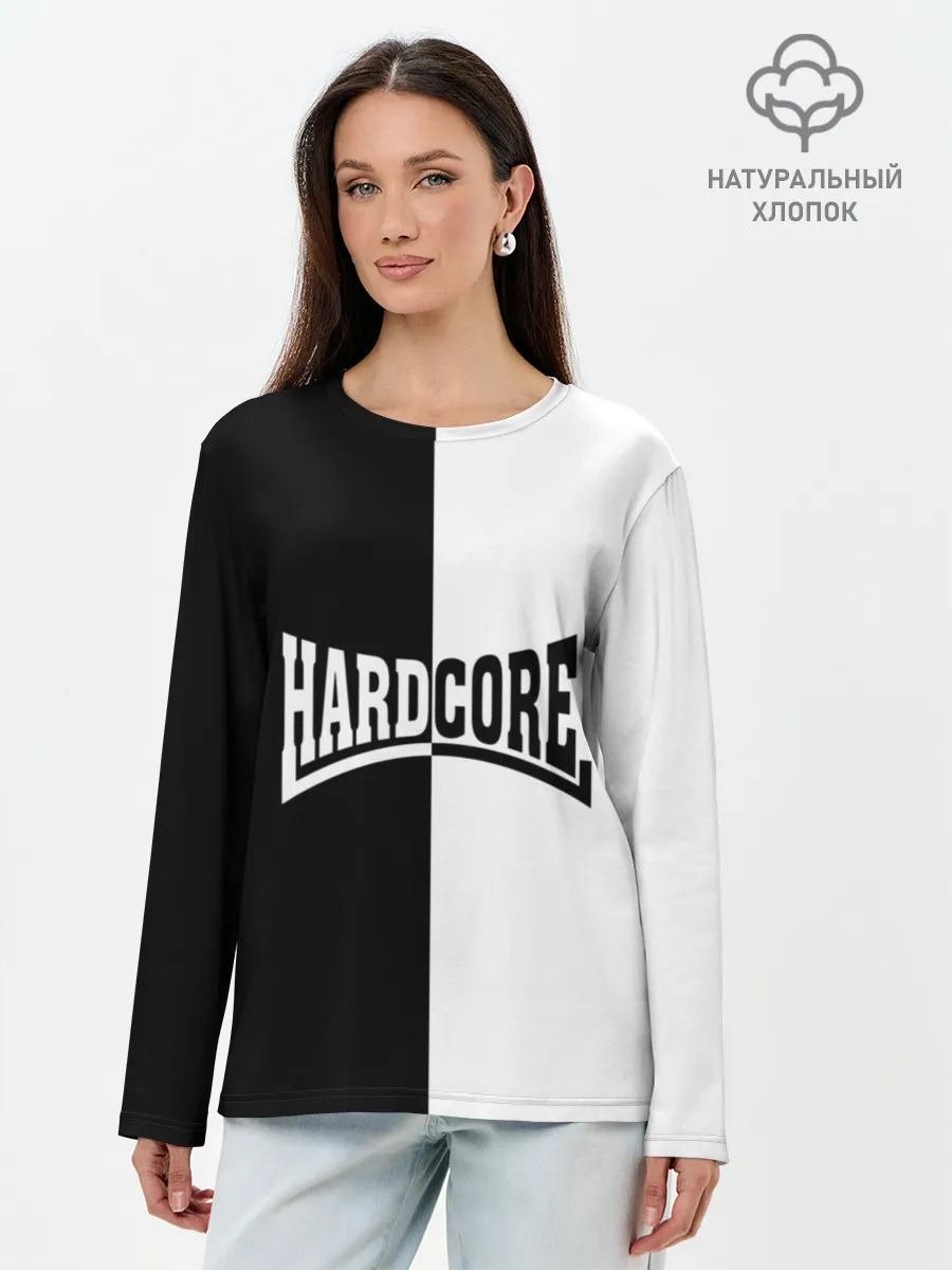 Лонгслив женский. Хлопок / Hardcore