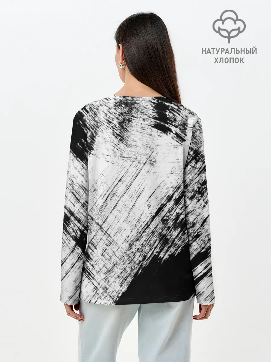 Лонгслив женский. Хлопок / Штриховка