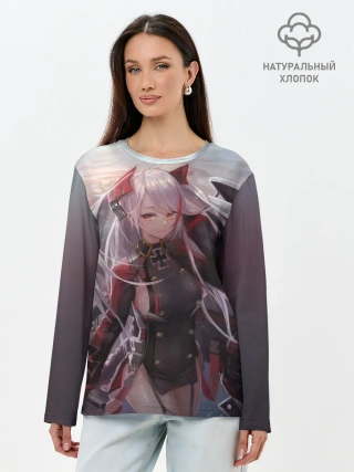 Лонгслив женский. Хлопок / Dark