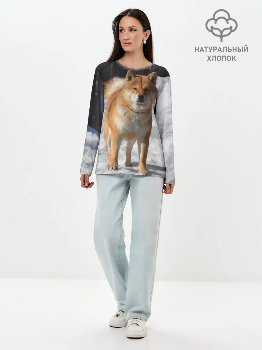 Лонгслив женский. Хлопок / Акита-ину
