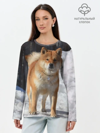 Лонгслив женский. Хлопок / Акита-ину