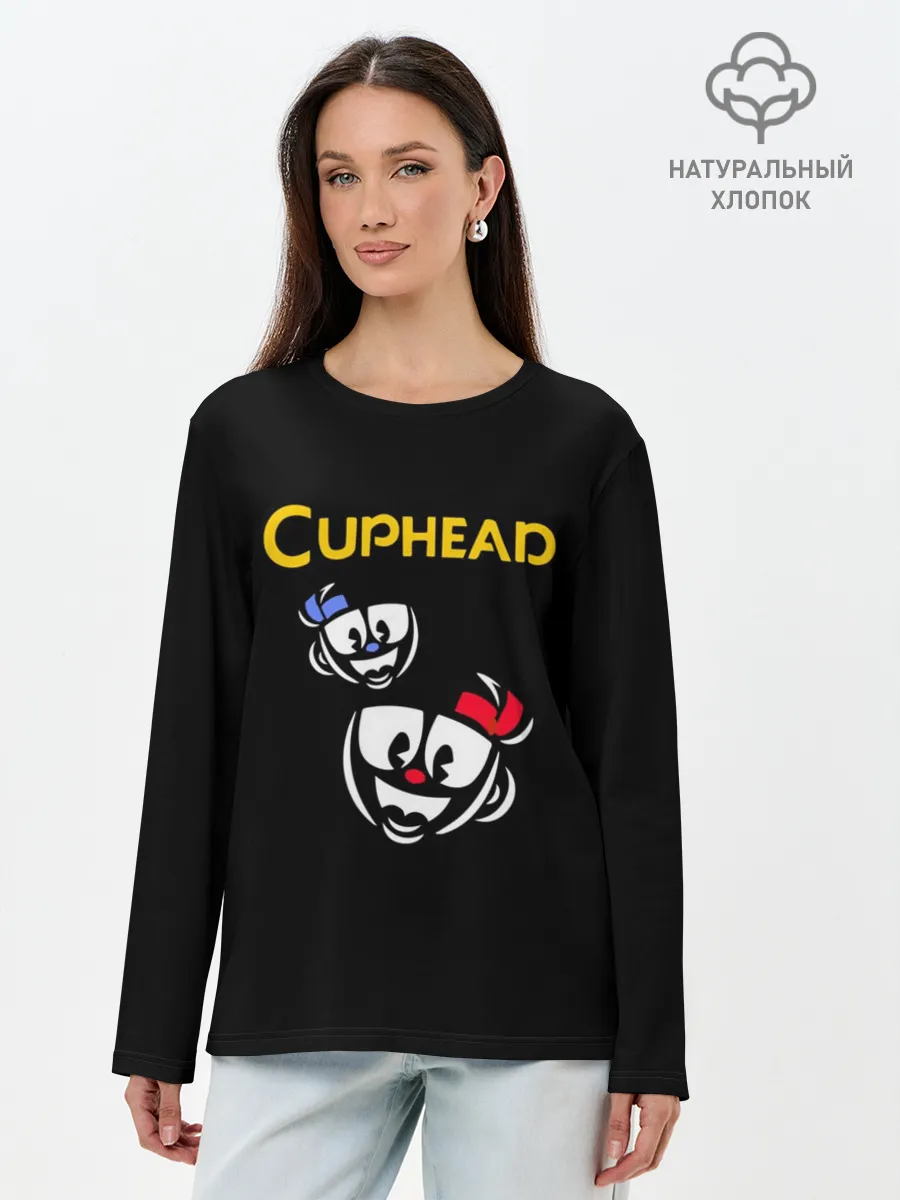 Лонгслив женский. Хлопок / Cuphead