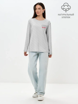 Лонгслив женский. Хлопок / AUDI CARBON