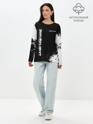 Лонгслив женский. Хлопок / AMG SPORT