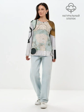 Лонгслив женский. Хлопок / Тайна путешествия