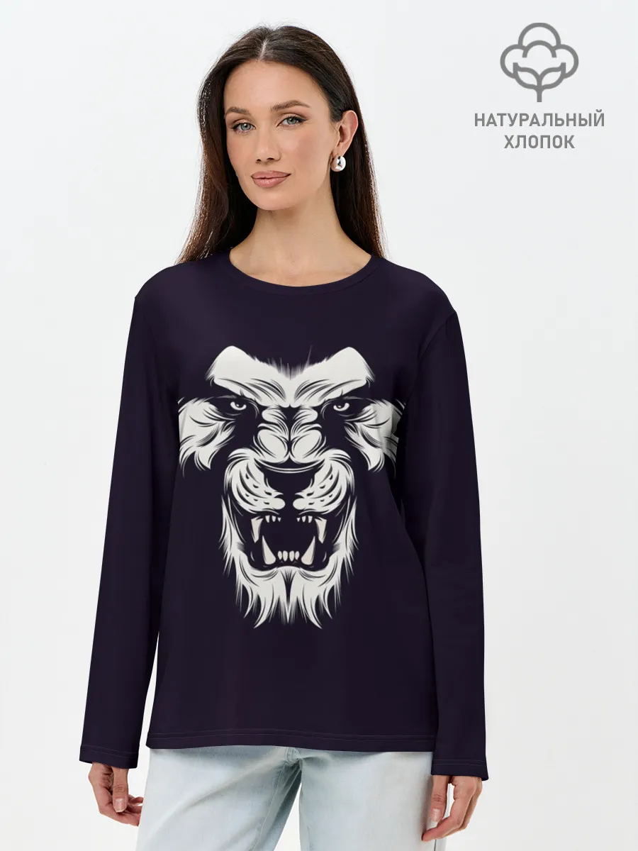 Лонгслив женский. Хлопок / Лев