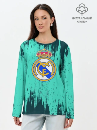 Лонгслив женский. Хлопок / Реал Мадрид